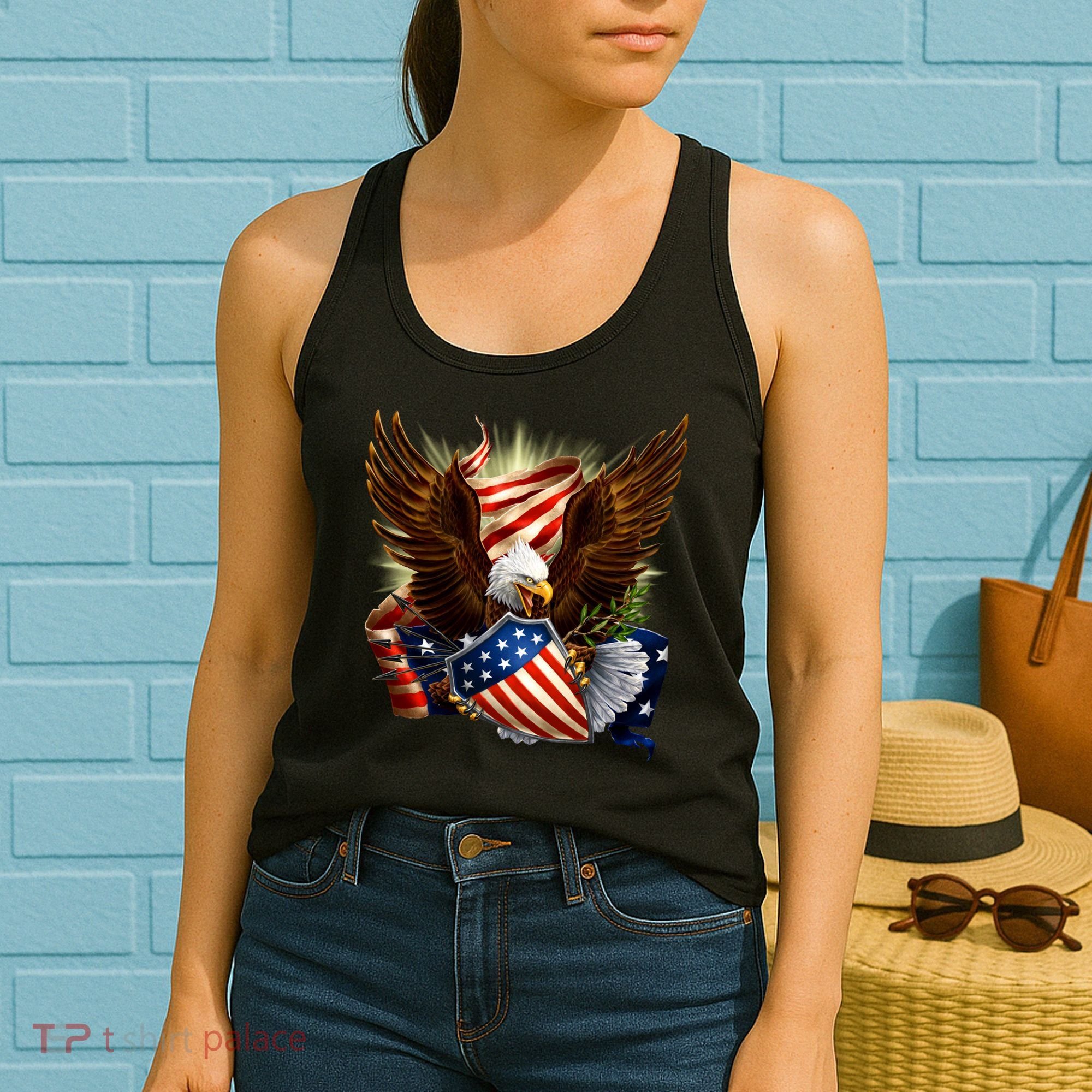 Patriot Eagle American Shield Women's Tank Top