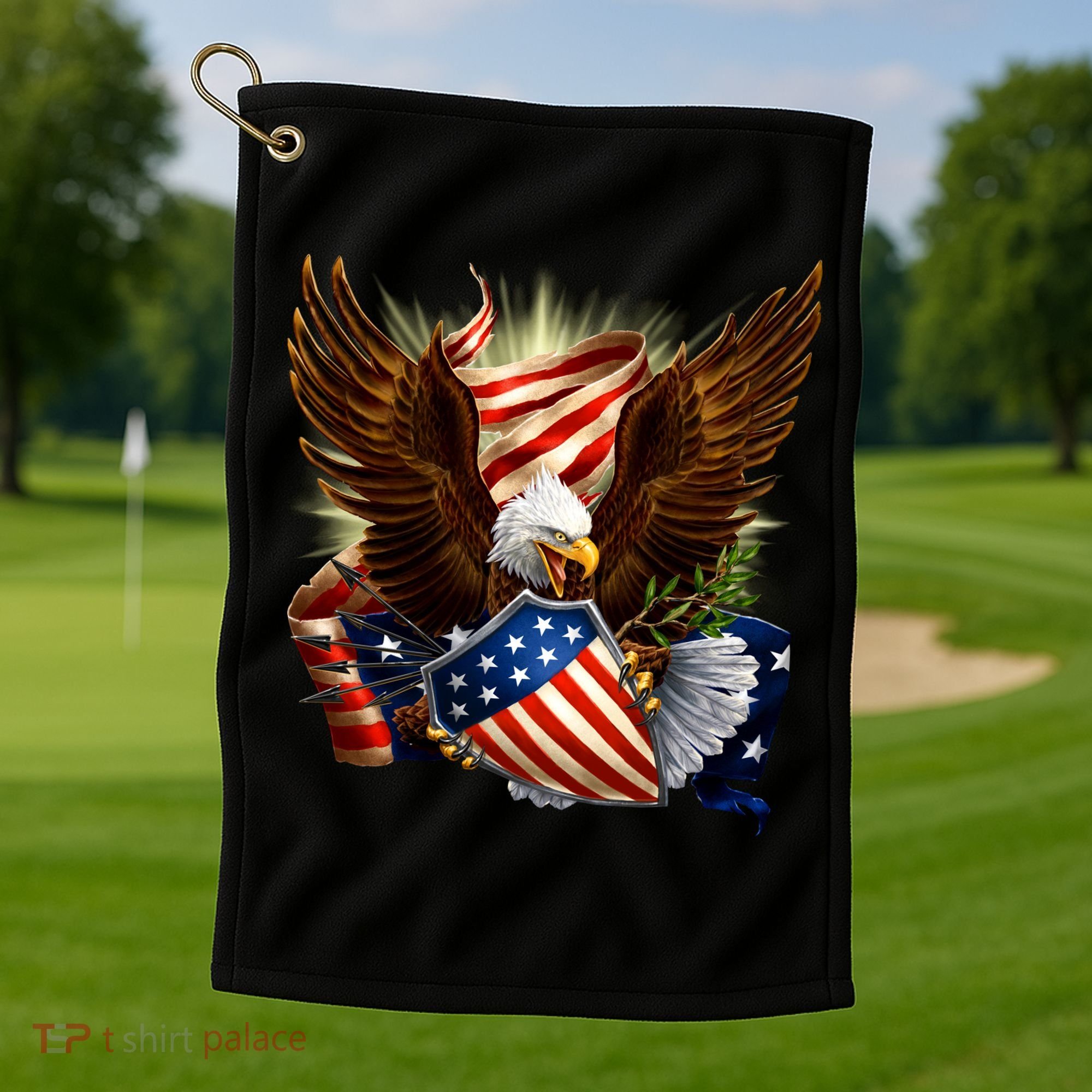 Patriot Eagle American Shield Golf Towel
