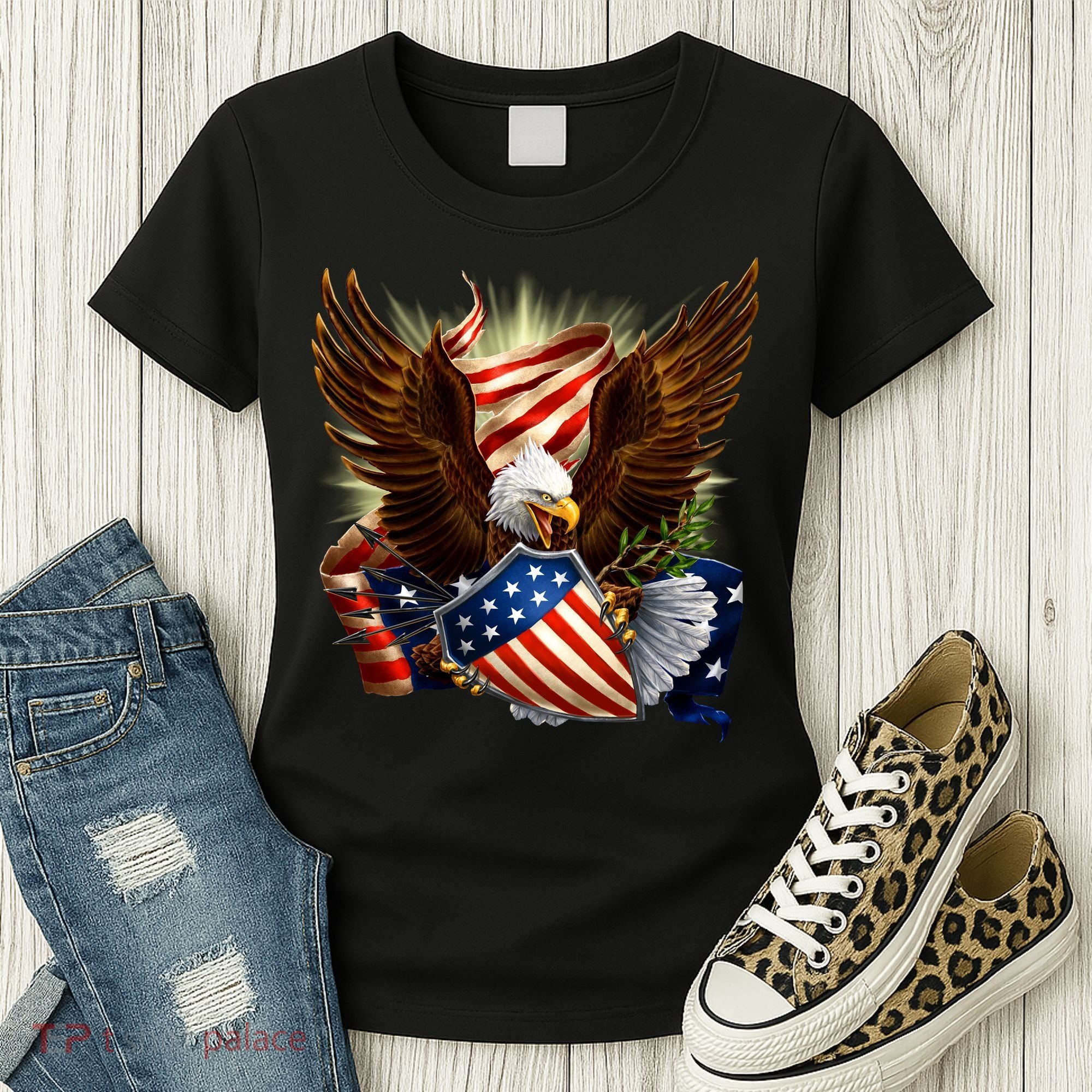 Patriot Eagle American Shield Women's T-Shirt