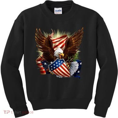 Patriot Eagle American Shield Kids Sweatshirt