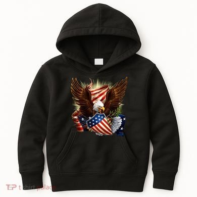 Patriot Eagle American Shield Kids Hoodie