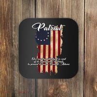 Patriot Founding Fathers Quote Betsy Ross Flag Coaster thumb 0
