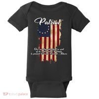 Patriot Founding Fathers Quote Betsy Ross Flag Baby Bodysuit thumb 0