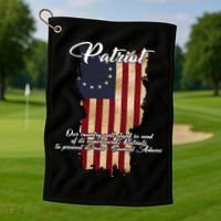 Patriot Founding Fathers Quote Betsy Ross Flag Golf Towel thumb 1