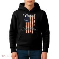 Patriot Founding Fathers Quote Betsy Ross Flag Kids Hoodie thumb 4