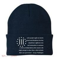 Patriot George Washington American Flag Quote Beanie thumb 0
