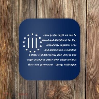 Patriot George Washington American Flag Quote Coaster