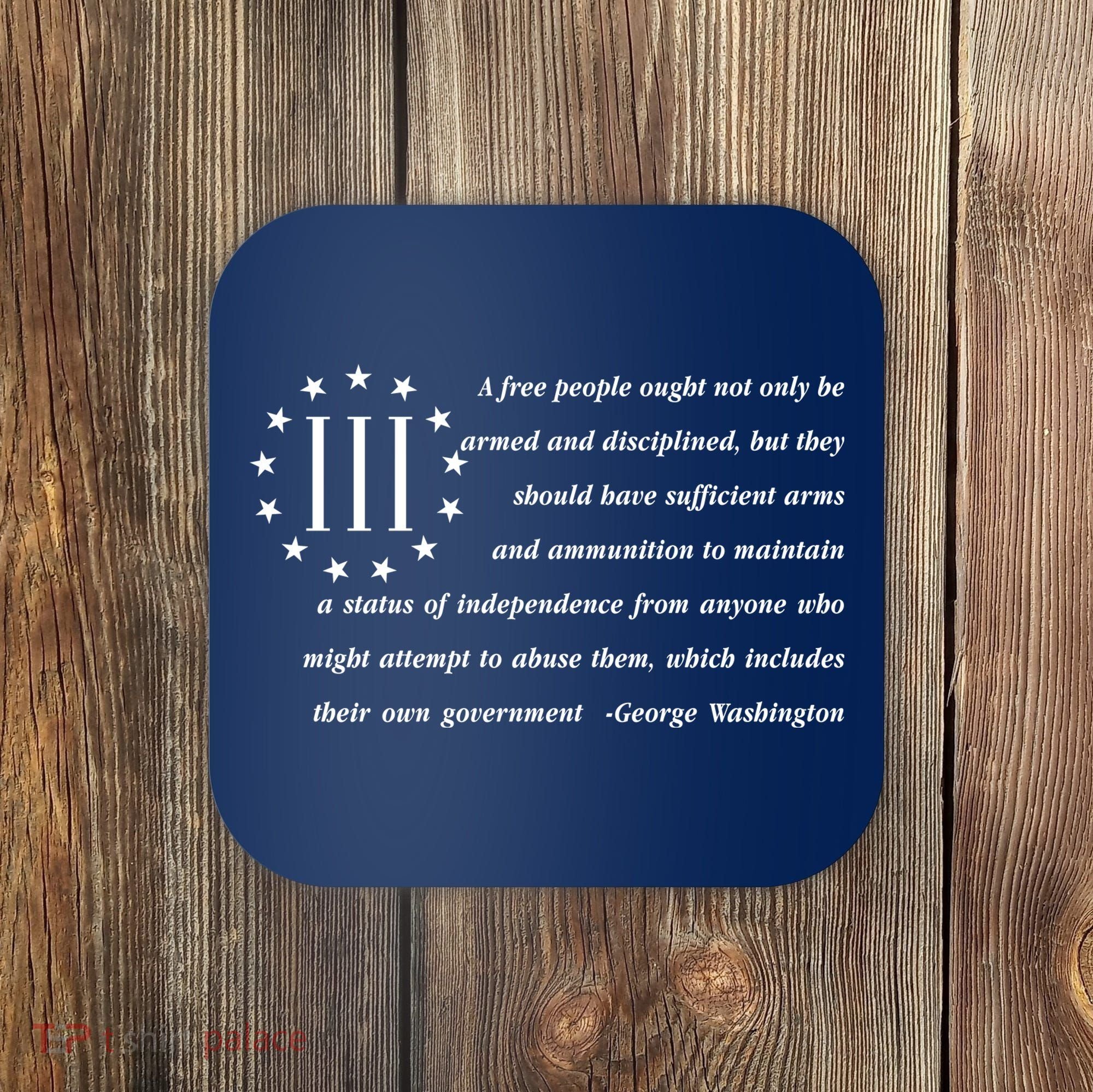 Patriot George Washington American Flag Quote Coaster
