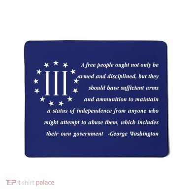 Patriot George Washington American Flag Quote Mousepad