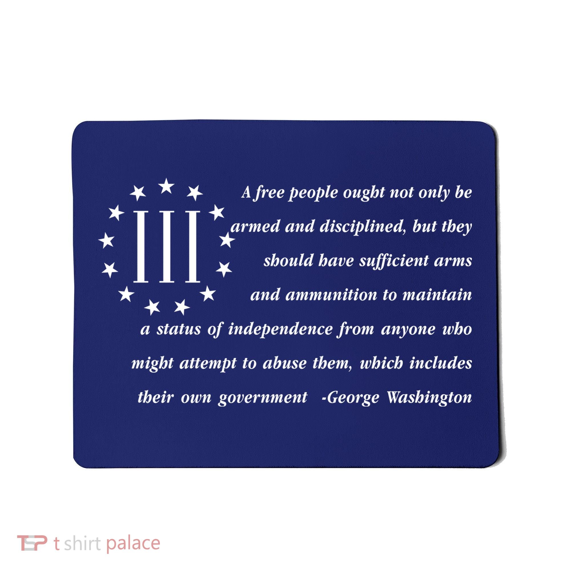 Patriot George Washington American Flag Quote Mousepad