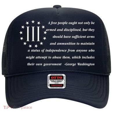 Patriot George Washington American Flag Quote Hat