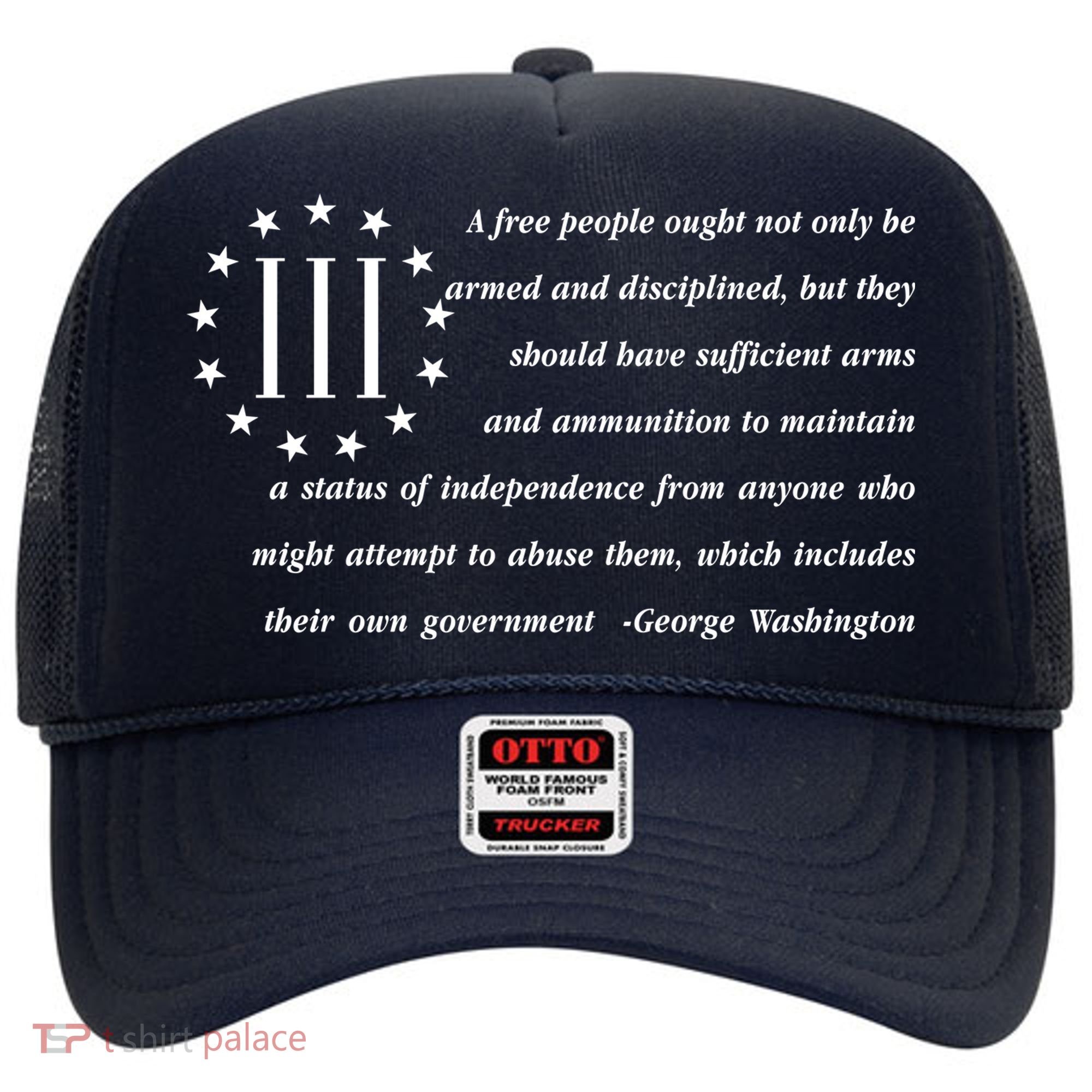 Patriot George Washington American Flag Quote Hat