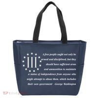 Patriot George Washington American Flag Quote Tote Bag thumb 0