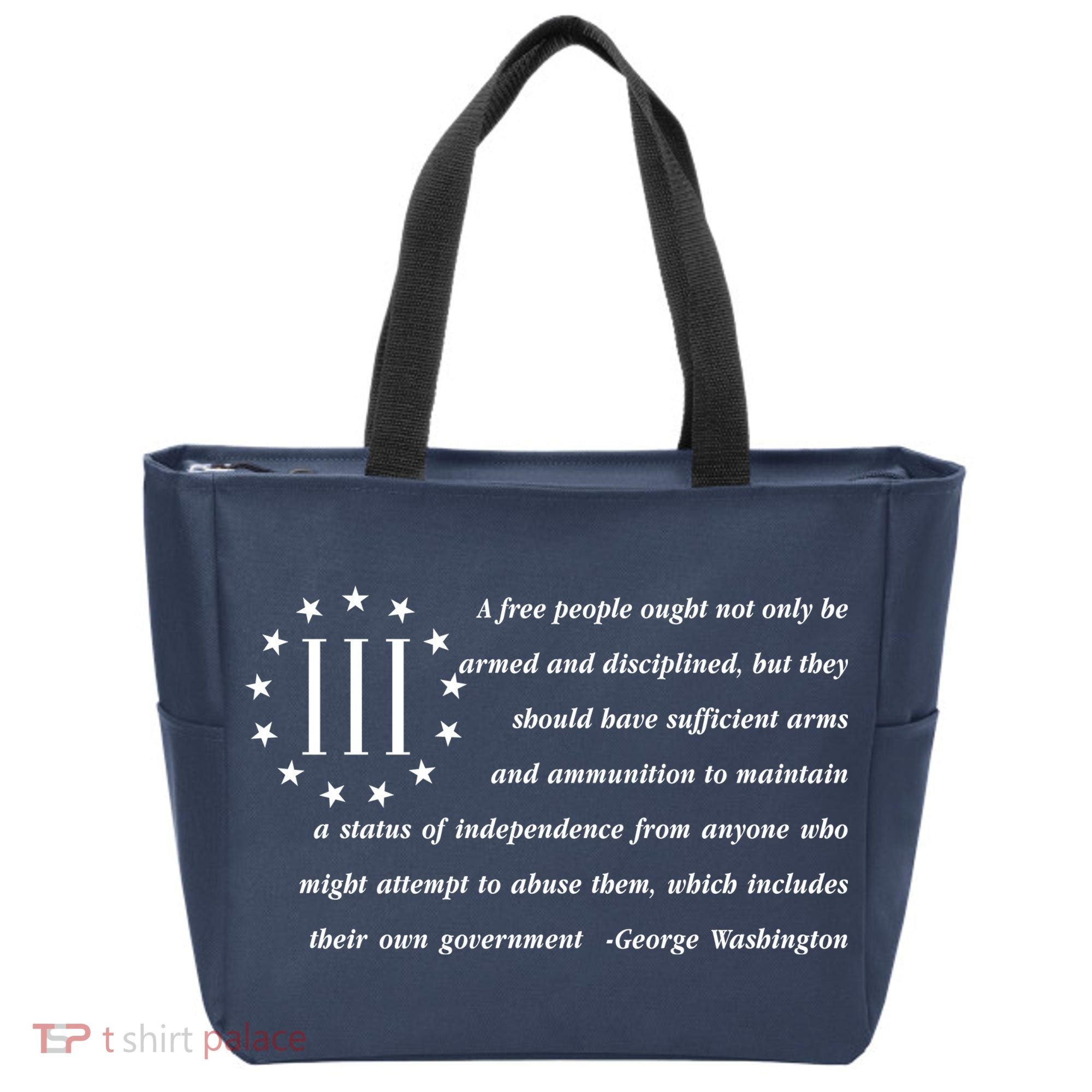 Patriot George Washington American Flag Quote Tote Bag