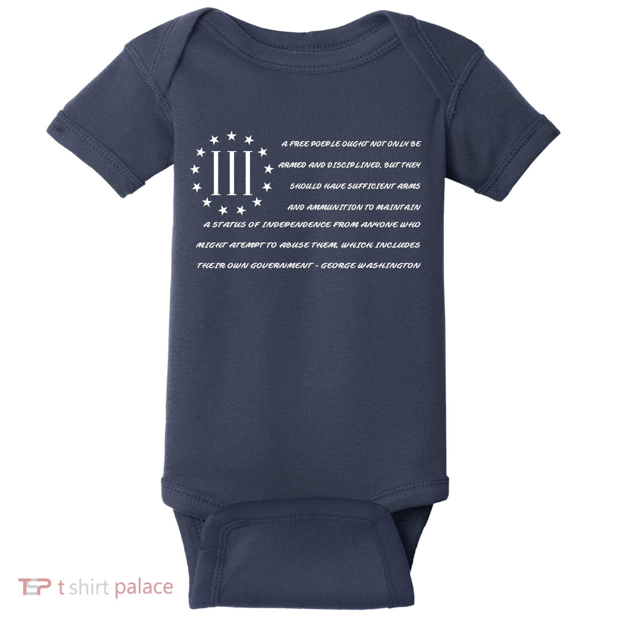 Patriot George Washington Flag Quote Baby Bodysuit