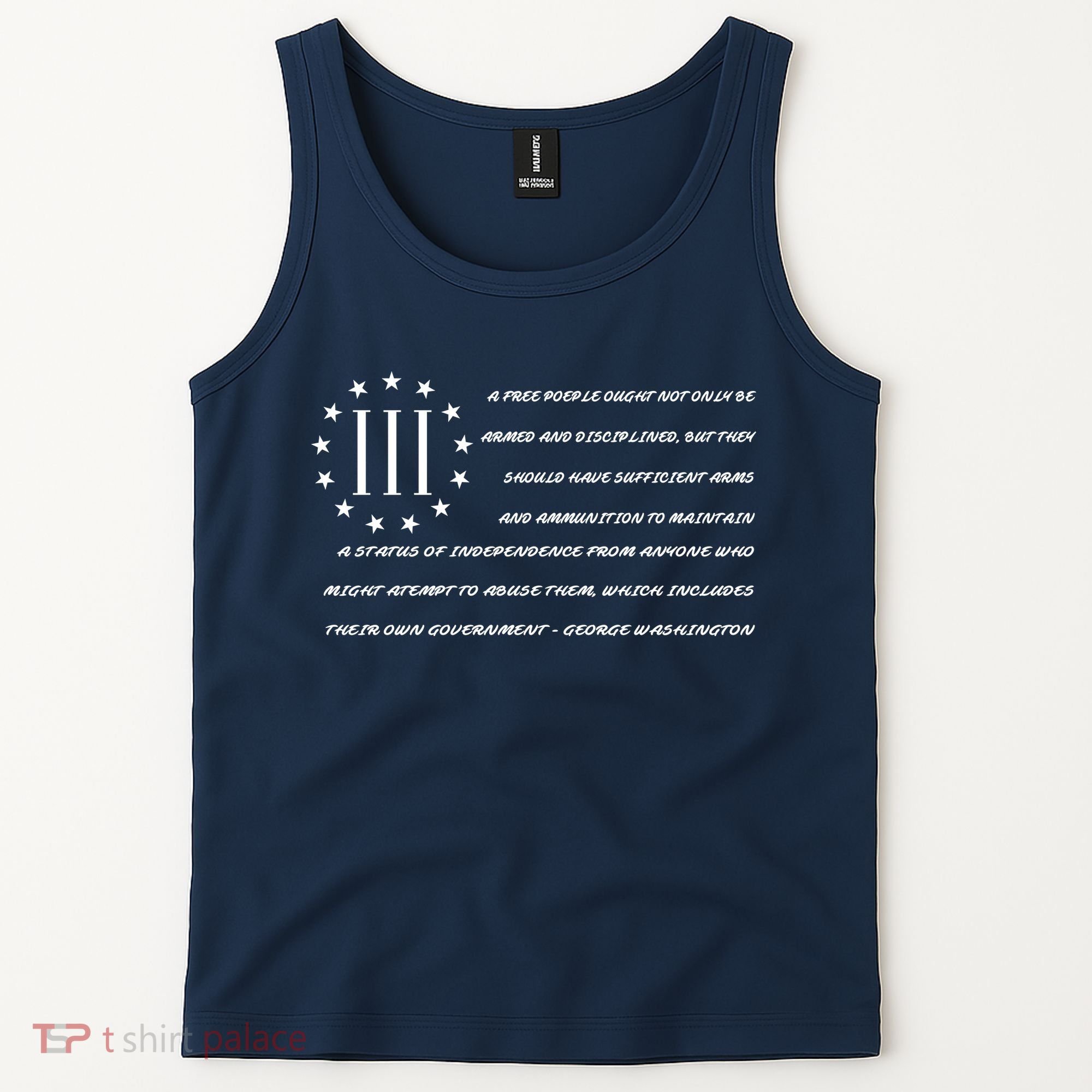 Patriot George Washington Flag Quote Tank Top