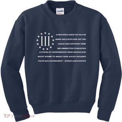 Patriot George Washington Flag Quote Kids Sweatshirt