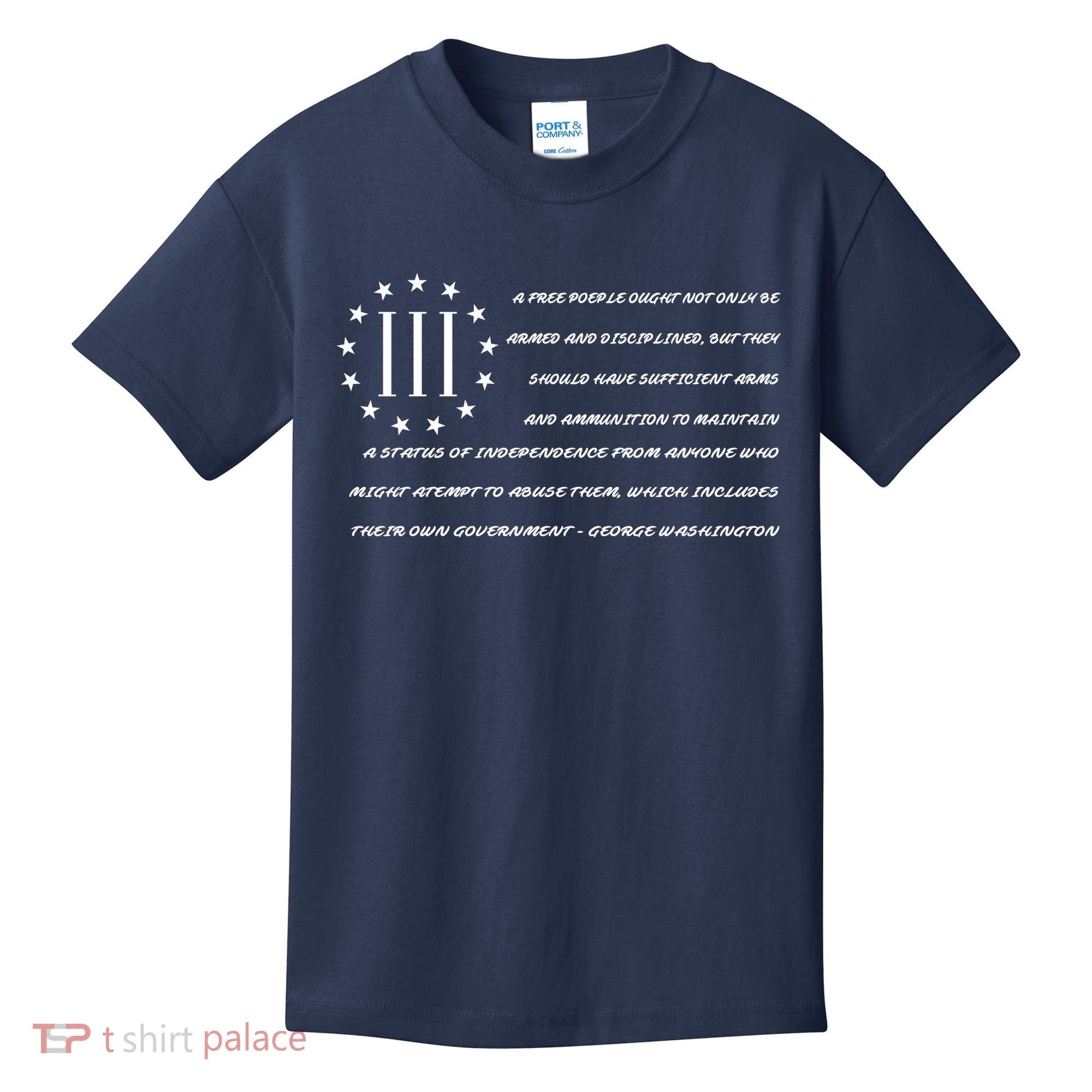 Patriot George Washington Flag Quote Kids T-Shirt