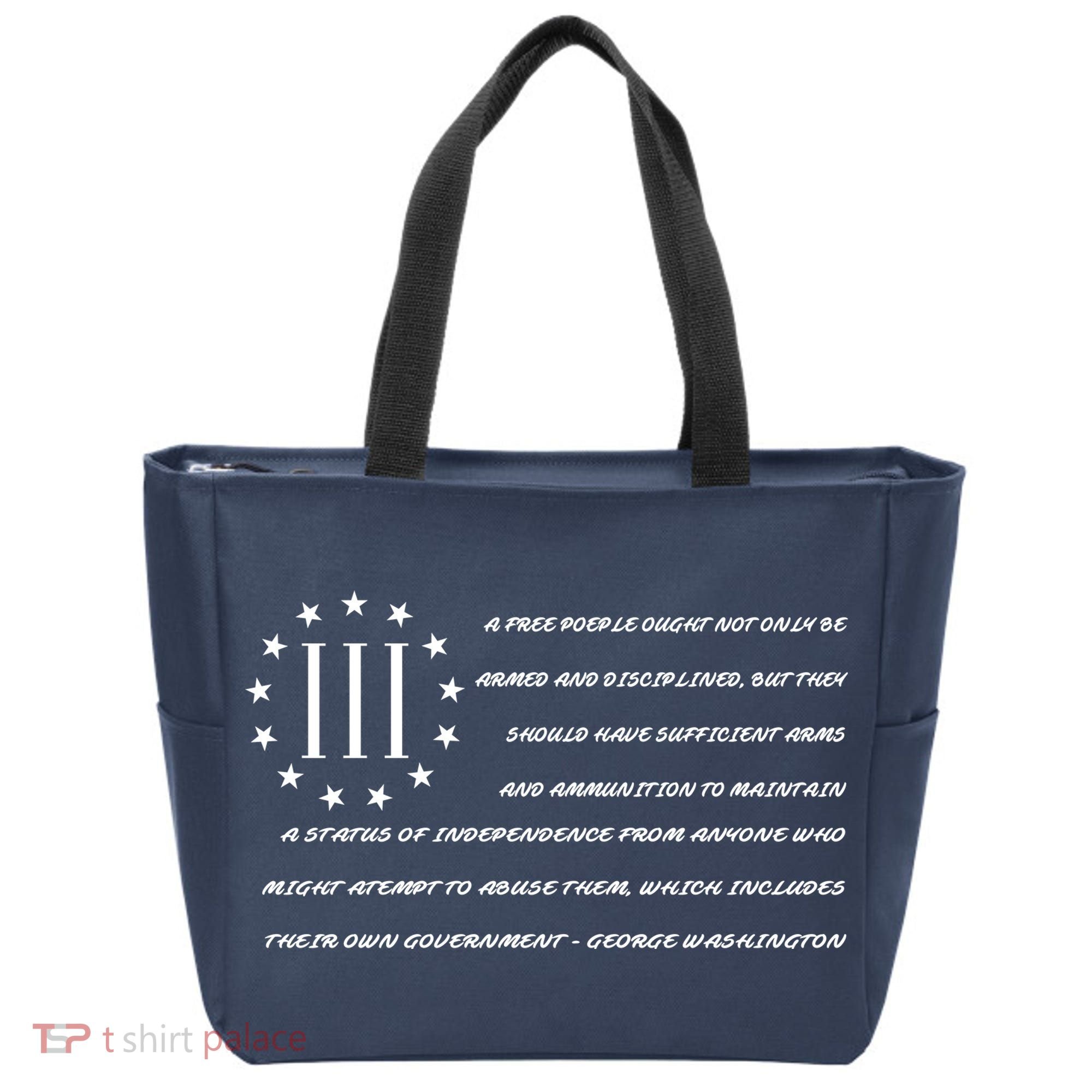 Patriot George Washington Flag Quote Tote Bag