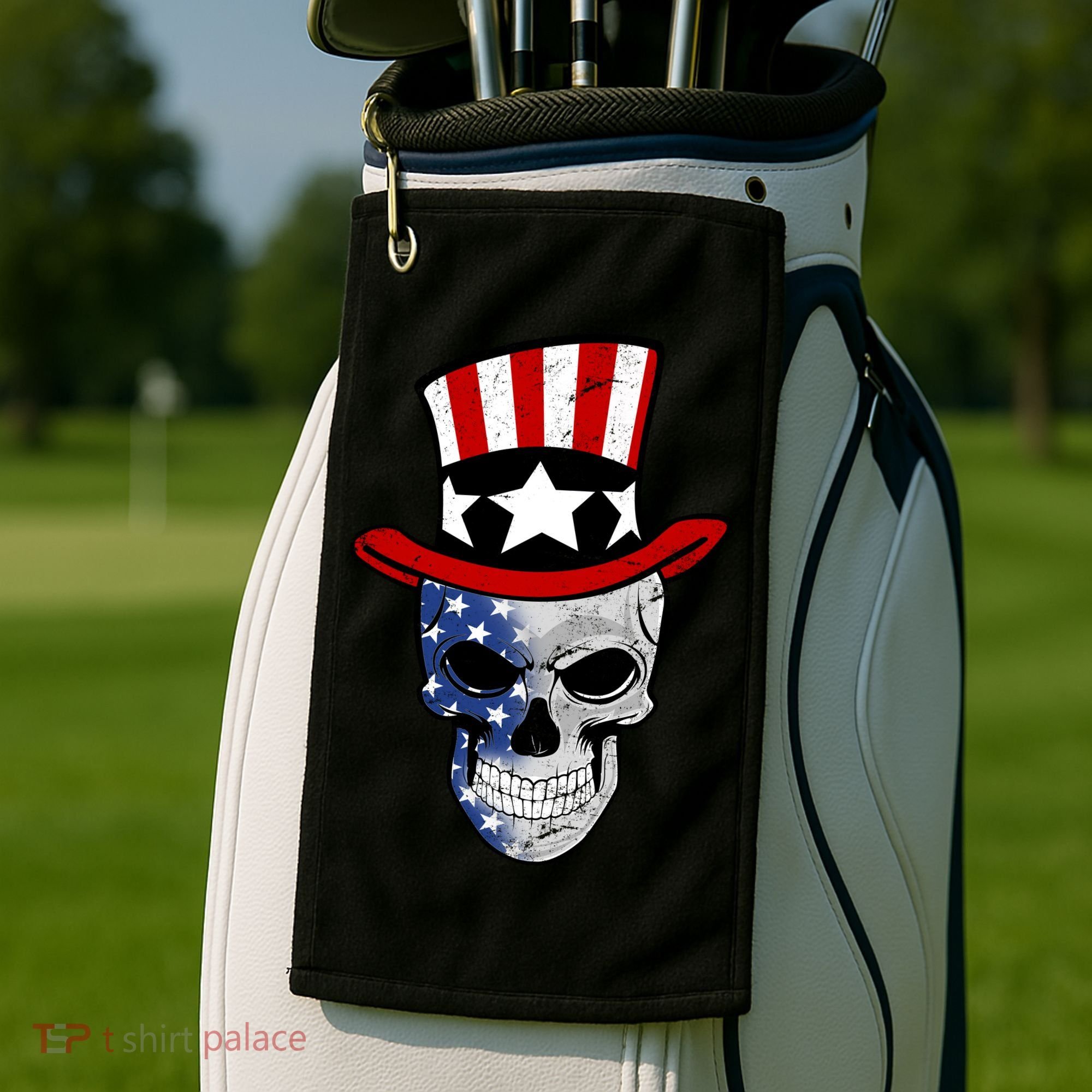Patriot Skull Golf Towel
