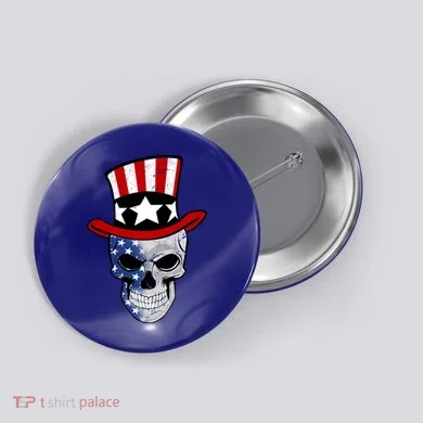 Patriot Skull Button