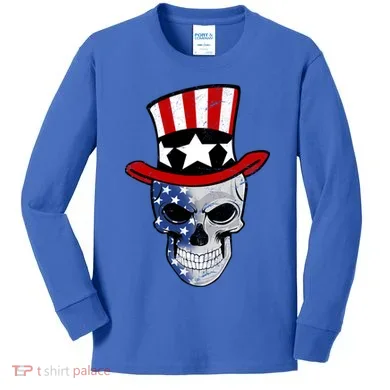 Patriot Skull Kids Long Sleeve Shirt