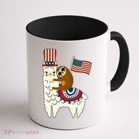 Patriot Sloth Llama Coffee Mug thumb 1