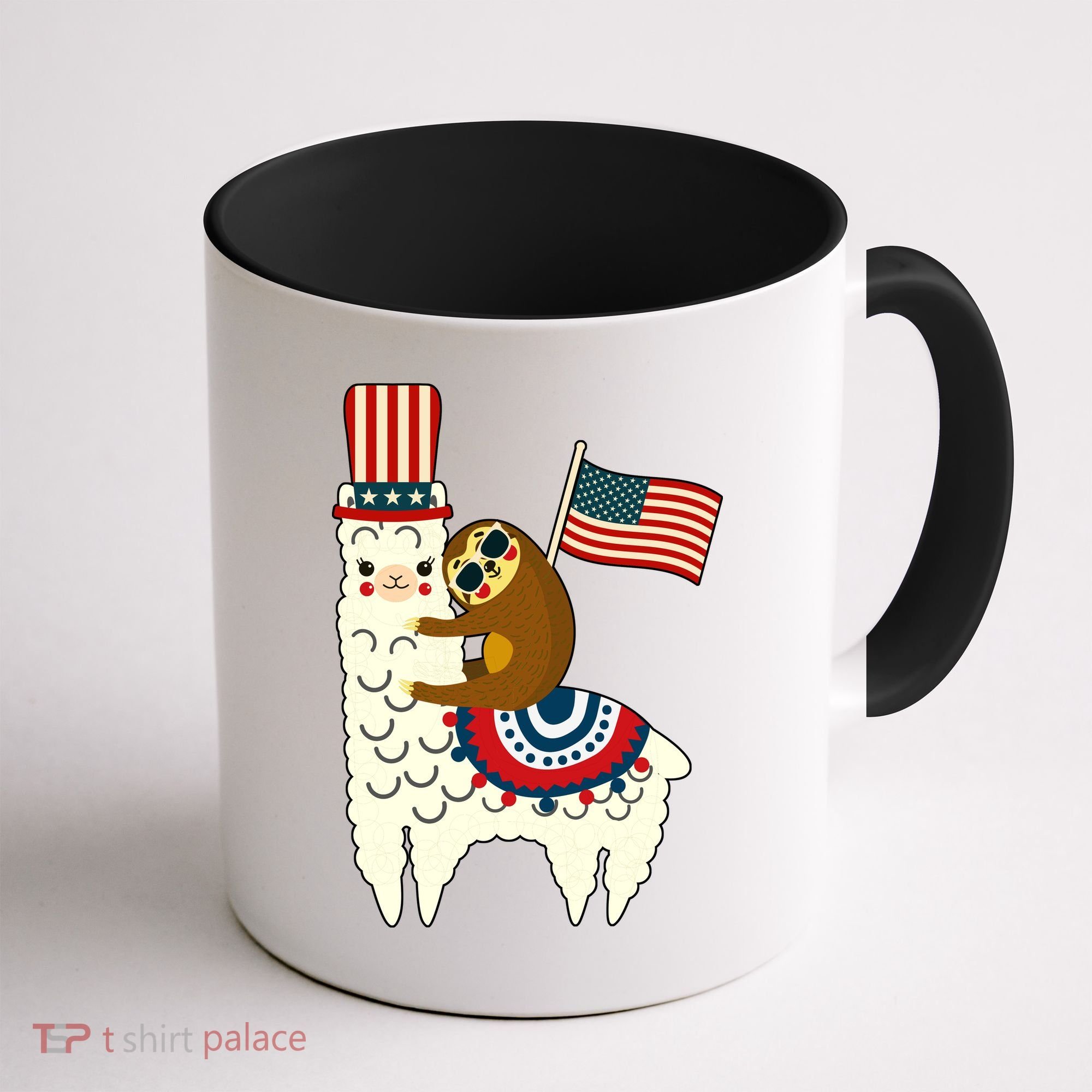 Patriot Sloth Llama Coffee Mug