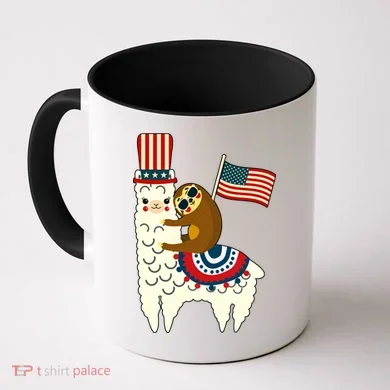 Patriot Sloth Llama Coffee Mug