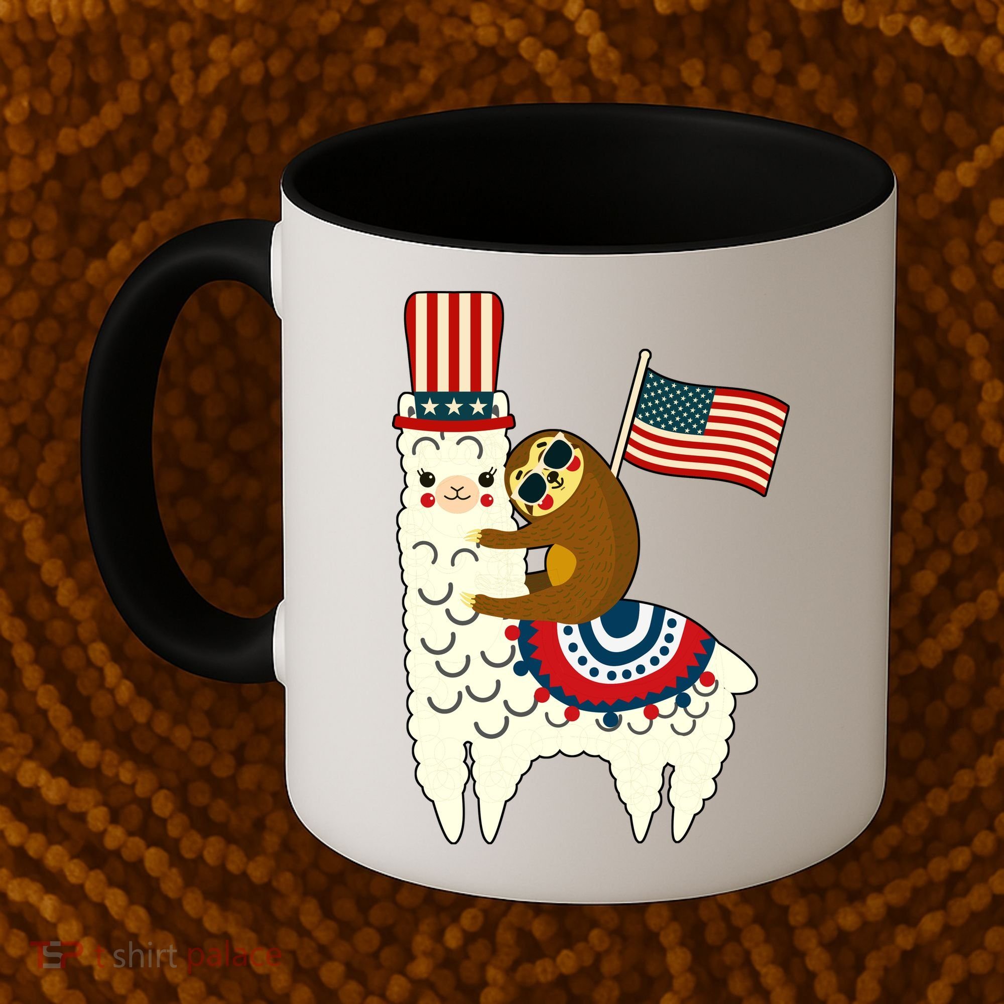 Patriot Sloth Llama Coffee Mug