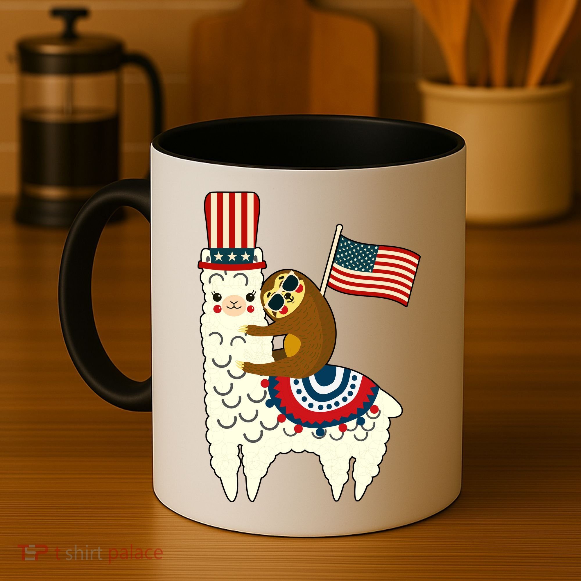 Patriot Sloth Llama Coffee Mug