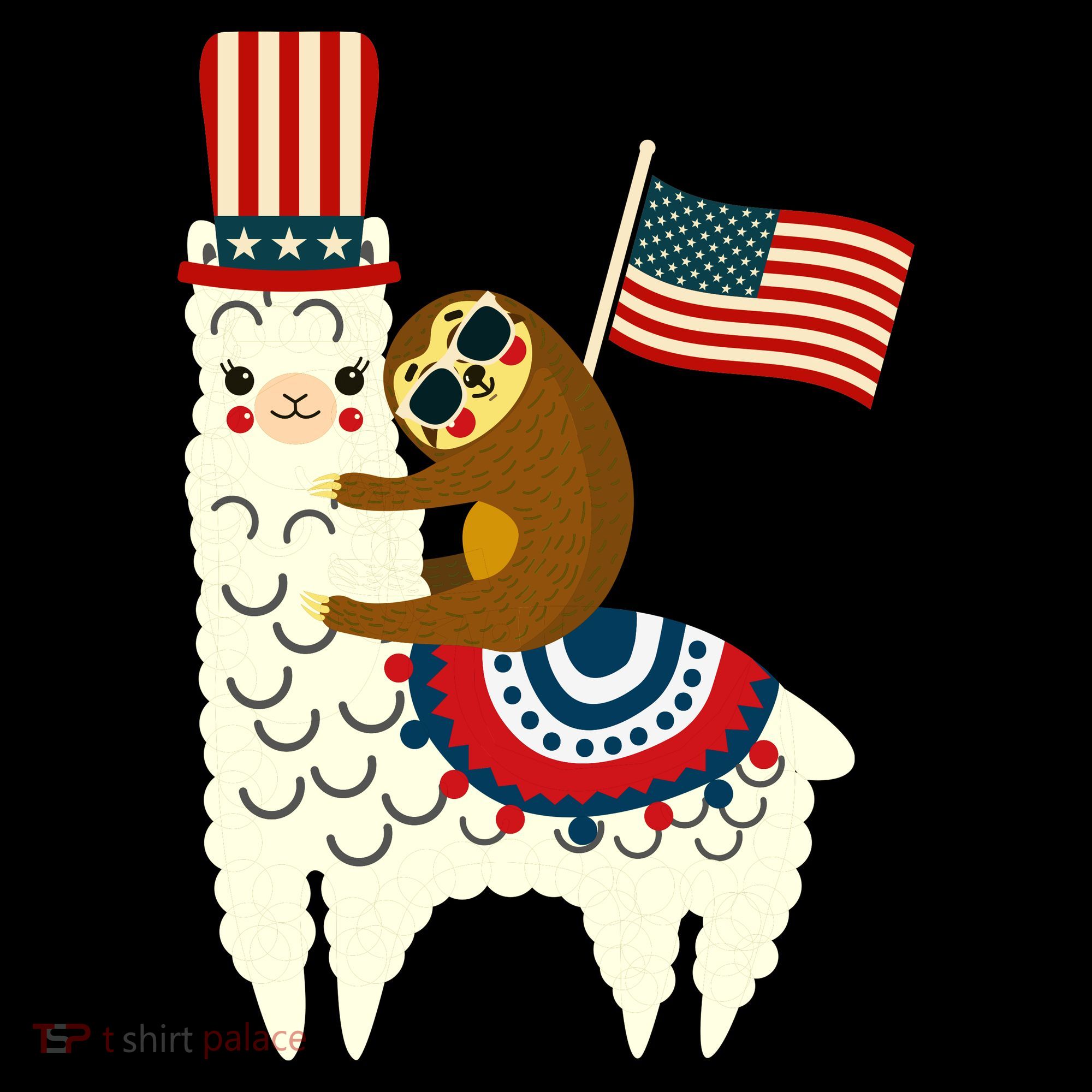 Patriot Sloth Llama Coffee Mug