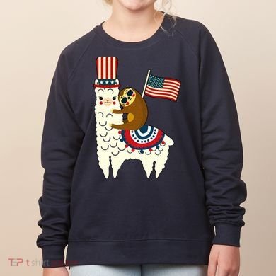 Patriot Sloth Llama Women's Sweatshirt