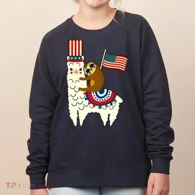 Patriot Sloth Llama Women's Sweatshirt