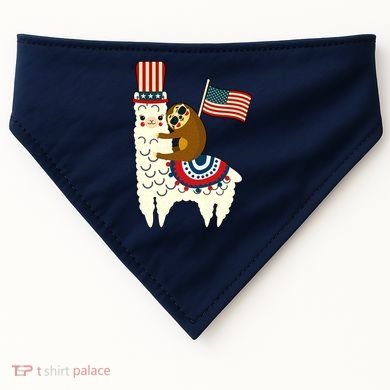 Patriot Sloth Llama USA-Made Doggie Bandana