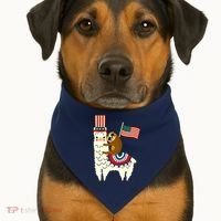 Patriot Sloth Llama USA-Made Doggie Bandana thumb 1