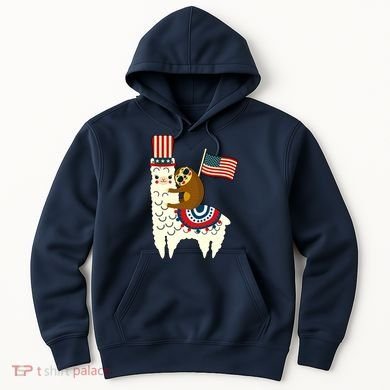 Patriot Sloth Llama Hoodie