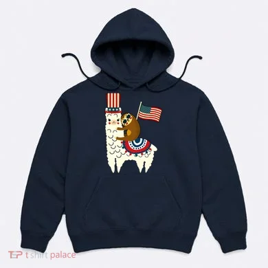 Patriot Sloth Llama Hoodie