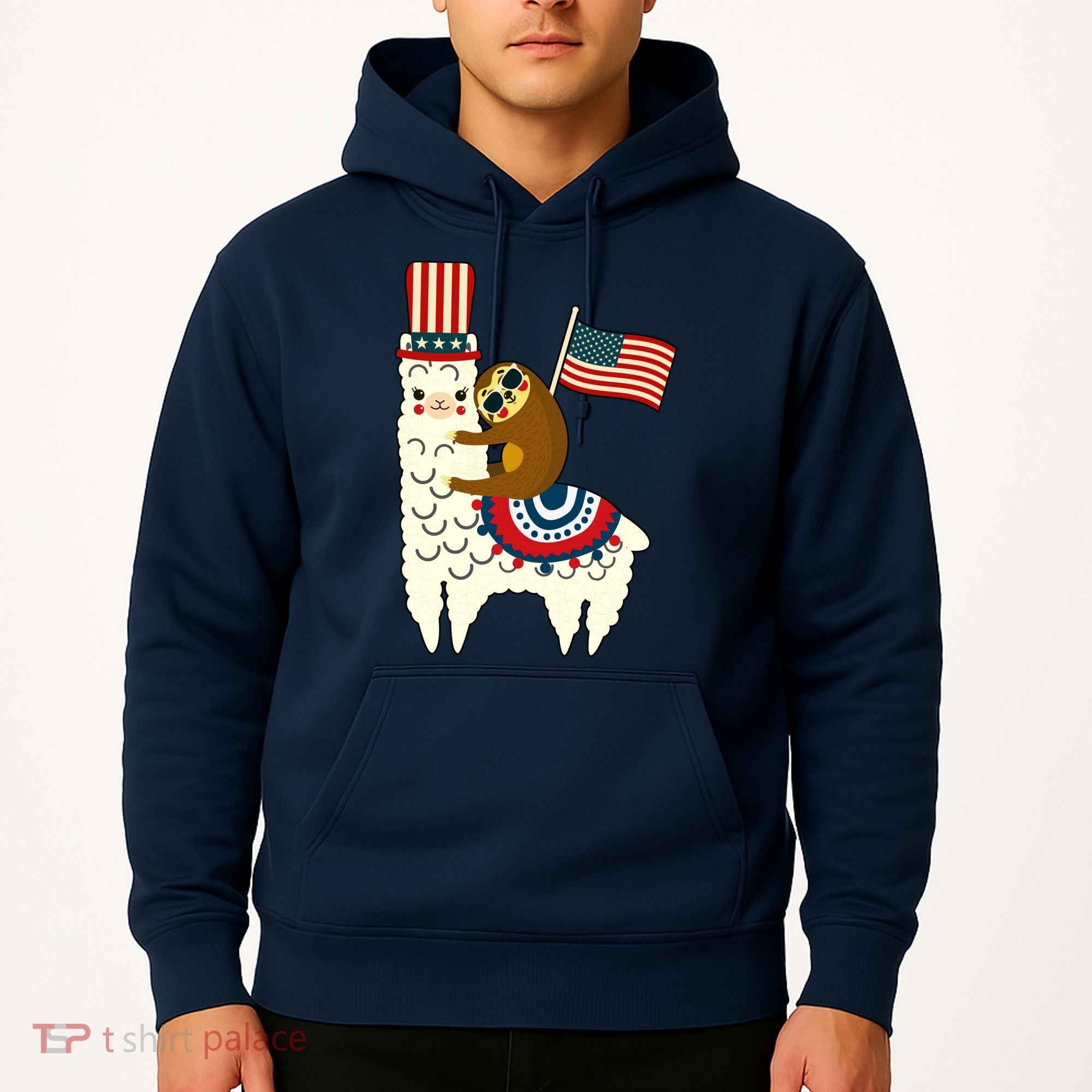 Patriot Sloth Llama Hoodie