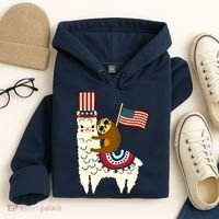 Patriot Sloth Llama Hoodie thumb 4