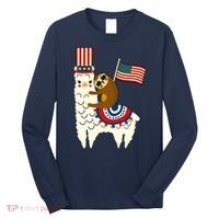 Patriot Sloth Llama Long Sleeve Shirt thumb 0