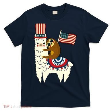 Patriot Sloth Llama T-Shirt
