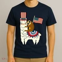 Patriot Sloth Llama T-Shirt thumb 3