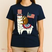 Patriot Sloth Llama T-Shirt thumb 4