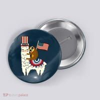 Patriot Sloth Llama Button thumb 0