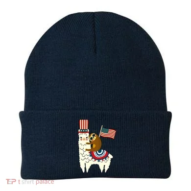Patriot Sloth Llama Beanie