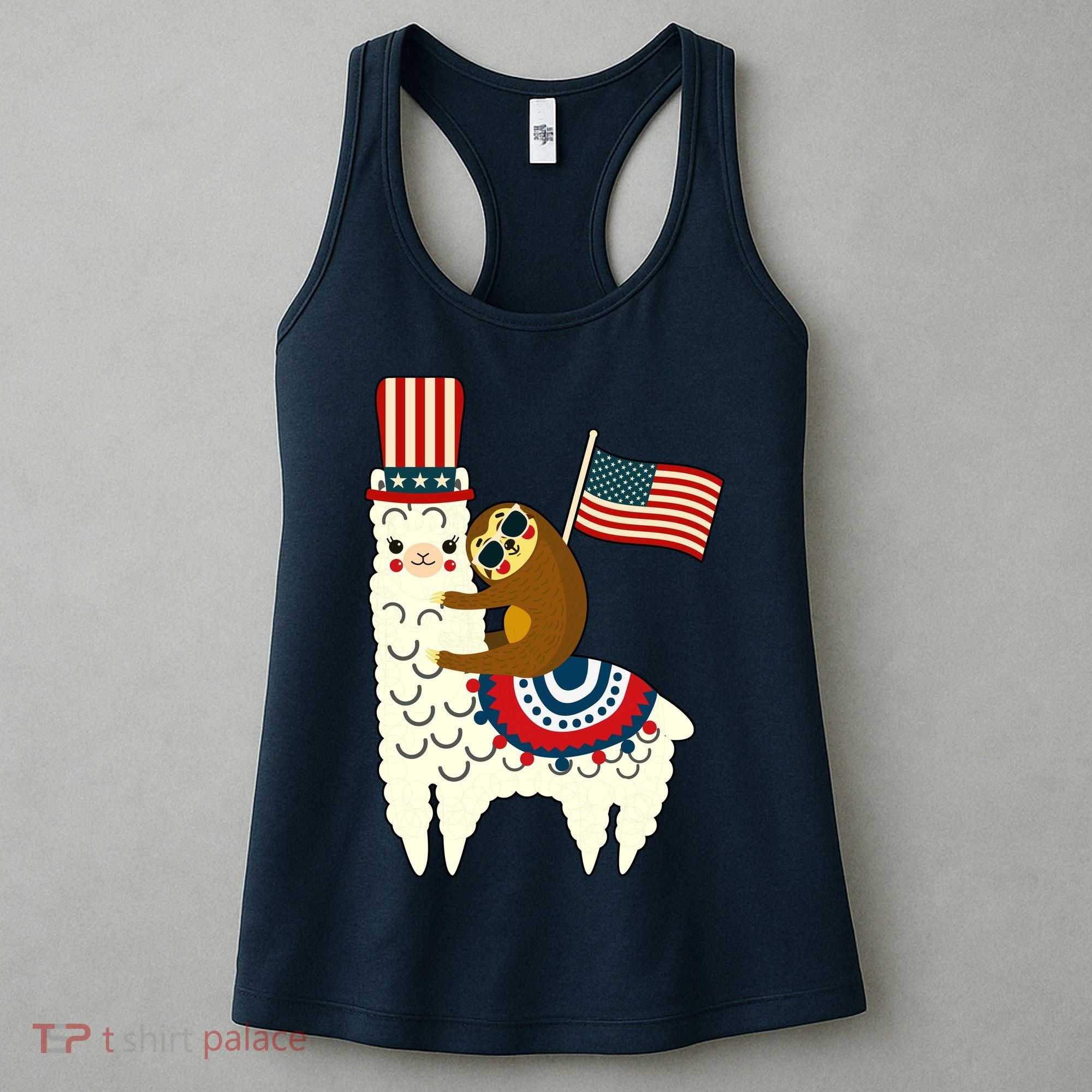 Patriot Sloth Llama Women's Tank Top