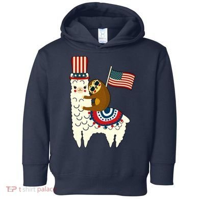 Patriot Sloth Llama Toddler Hoodie
