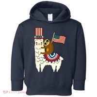 Patriot Sloth Llama Toddler Hoodie thumb 0