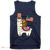 Patriot Sloth Llama Tank Top thumb 0